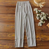 Seville | Striped Wide-Leg Pants with Slit