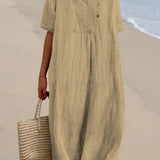 Silvana | Textured Maxi Dress with Loose Fit