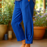 Provenza™ | Solid Color Linen Cropped Pants