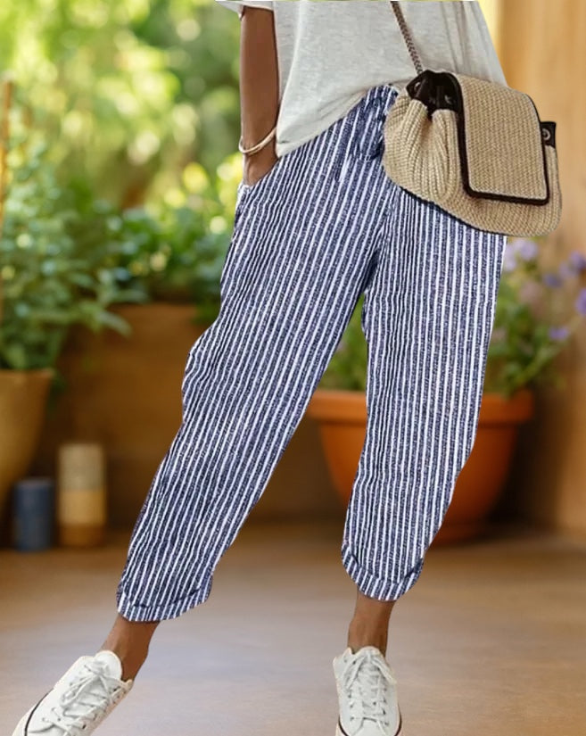 Marlowe™ | Striped Pants with Drawstring