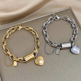 Wide Bracelet with Heart Design