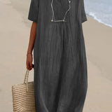 Silvana | Textured Maxi Dress with Loose Fit