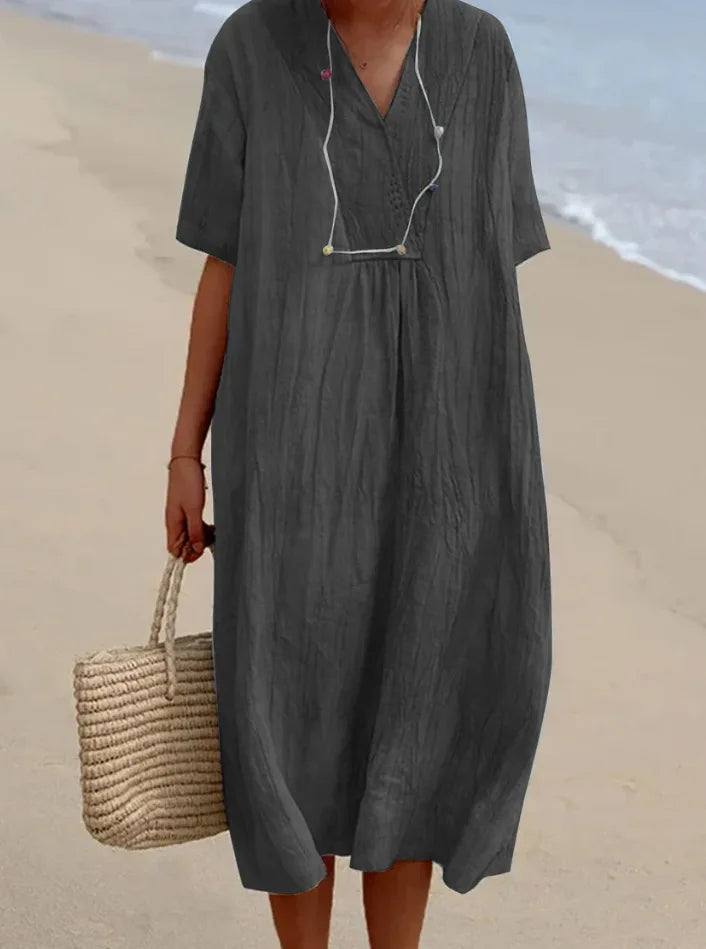 Silvana | Textured Maxi Dress with Loose Fit