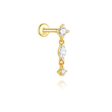 Elisa – Gold earrings with geometric design.