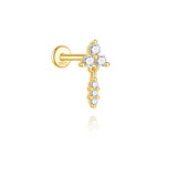 Elisa – Gold earrings with geometric design.