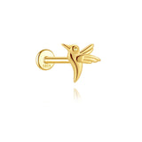 Elisa – Gold earrings with geometric design.