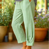 Provenza™ | Solid Color Linen Cropped Pants