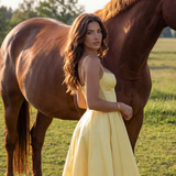 Midi dress with corset and wide skirt
