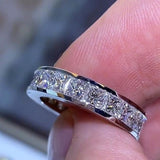 Maren – Slim silver ring with diamonds.