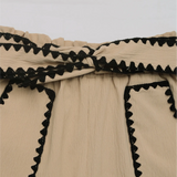High-Waisted Beige Shorts with Belt