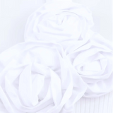 CAMILLE - Ribbed Knit Tank Top with 3D Flower in White