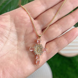 Selina – Elegant Cross Gold Necklace