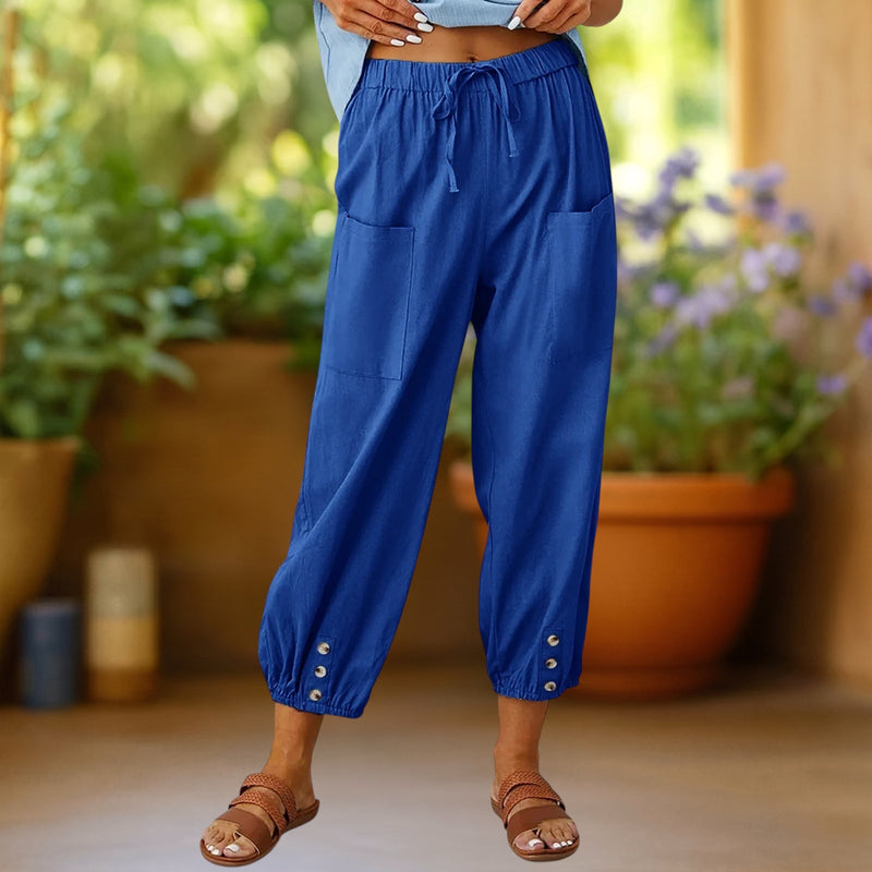 Aurelia™ | Cropped Wide-Leg Linen Pants