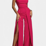 Prescillia Jumpsuit with Spaghetti Straps and Leg Opening
