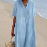 Silvana | Textured Maxi Dress with Loose Fit