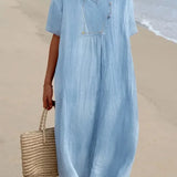 Silvana | Textured Maxi Dress with Loose Fit