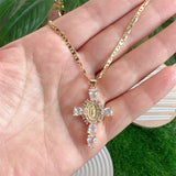 Selina – Elegant Cross Gold Necklace