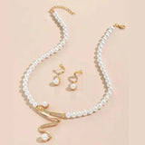 Natural Pearl Necklace and Earring Set