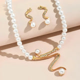 Natural Pearl Necklace and Earring Set