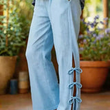 Lyara™ | Wide Leg Pants with Side Slit