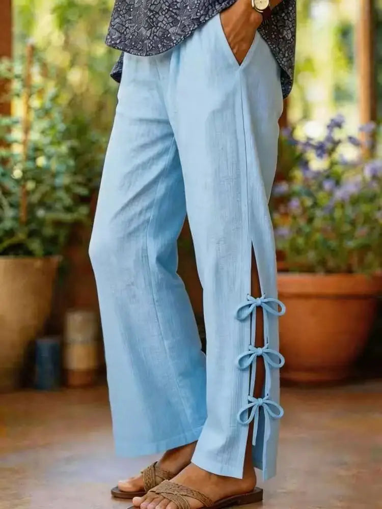 Lyara™ | Wide Leg Pants with Side Slit