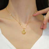 Beatrix – Gold Necklace with Coin Pendant