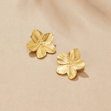 Gold Flower-Shaped Earrings - Markéta