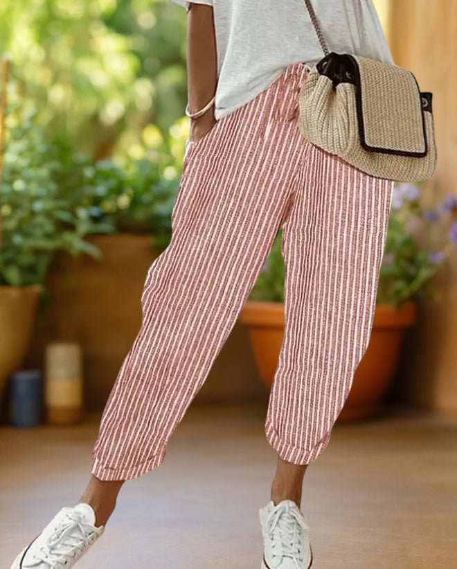 Marlowe™ | Striped Pants with Drawstring