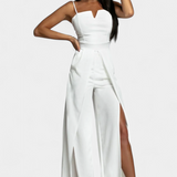 Prescillia Jumpsuit with Spaghetti Straps and Leg Opening