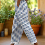 Soleil™ | Ankle-Length Pants with Bohemian Print