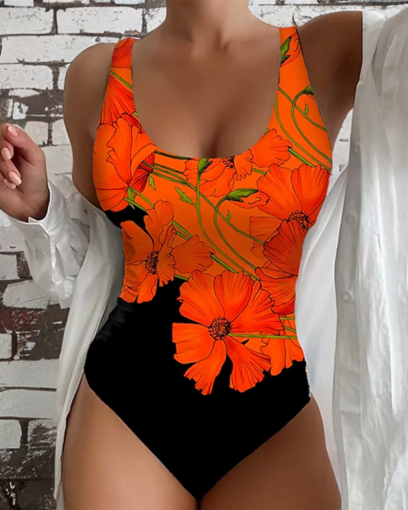 Elena™ | Elegant one-piece swimsuit with floral print