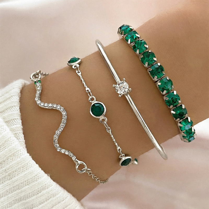 SORINA | White Gold Bracelet Set