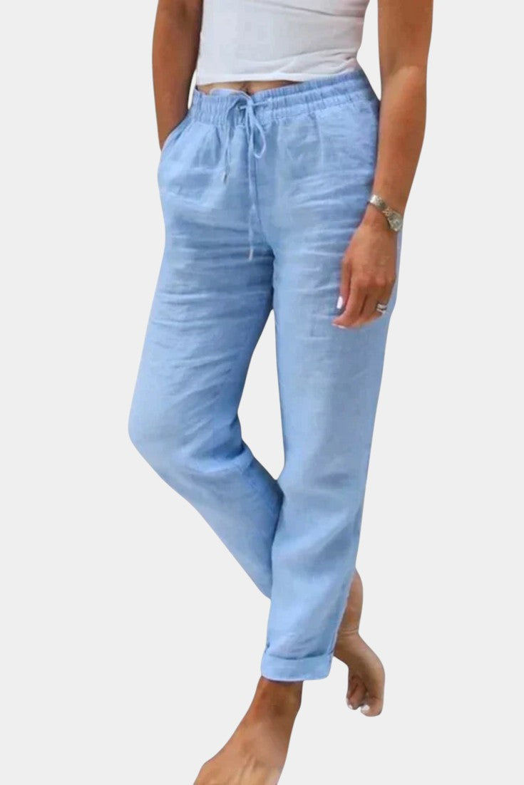 Violet Relaxed Fit Linen Blend Pants