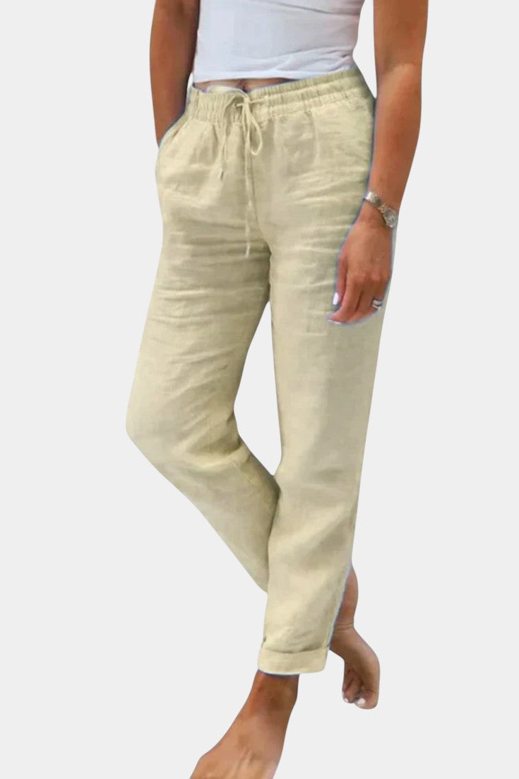 Violet Relaxed Fit Linen Blend Pants