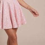 Short A-line dress with sparkle