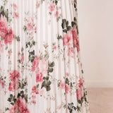 Pleated Floral Midi Dress with Ruffles
