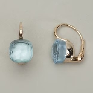 Vintage Blue Earrings with Embedded Cubic Zirconia