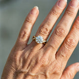 Vintage braided gold ring with zircon