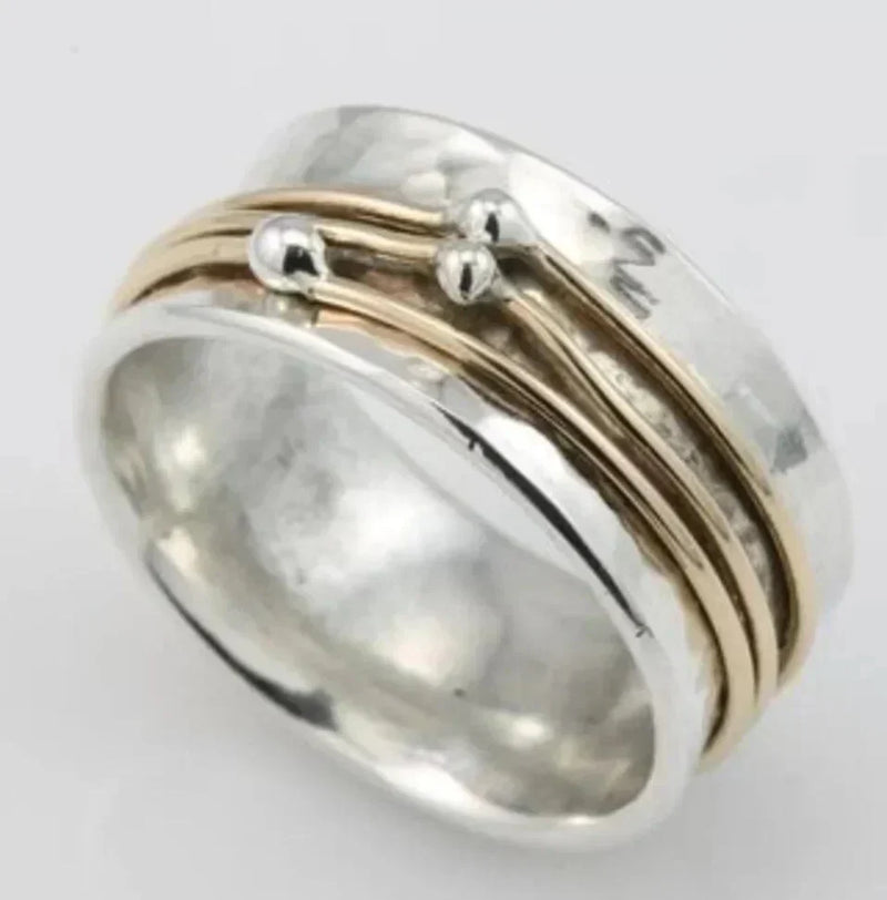 Vintage gold ring with silver plating