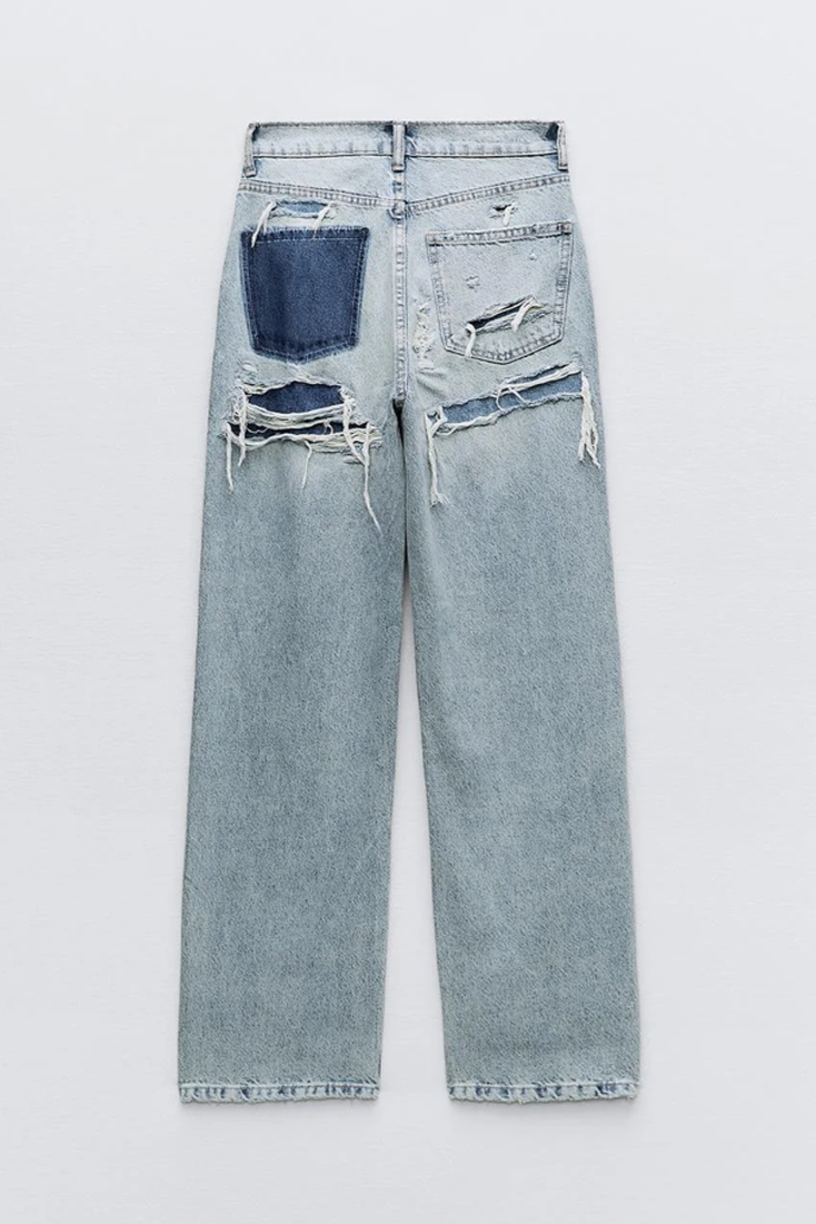 Roxy Vintage Distressed High-Waisted Jeans