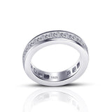 Maren – Slim silver ring with diamonds.