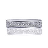 Maren – Slim silver ring with diamonds.