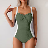 Shaping swimsuit with heart neckline