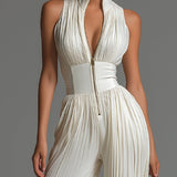 Zsófia | White Pleated Mono Chiffon