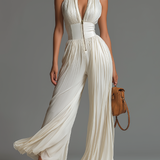 Zsófia | White Pleated Mono Chiffon