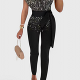 Layla One-Shoulder Sequin Jumpsuit