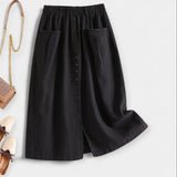 Midi skirt with belt