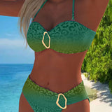 Sofía™ | One-Piece Swimsuit with Gradient Leopard Print and Halter Neck