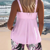 Daphne™ | Shiny Ribbed Tankini Shorts