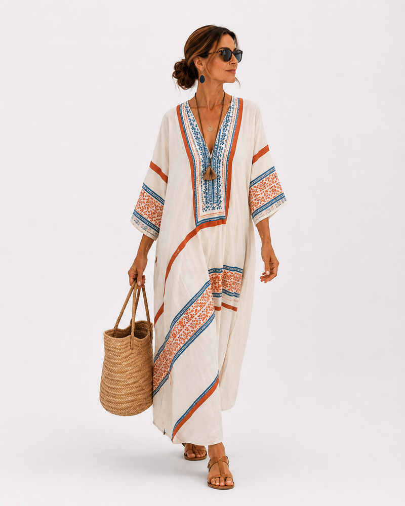 Amira White Ethnic Caftan
